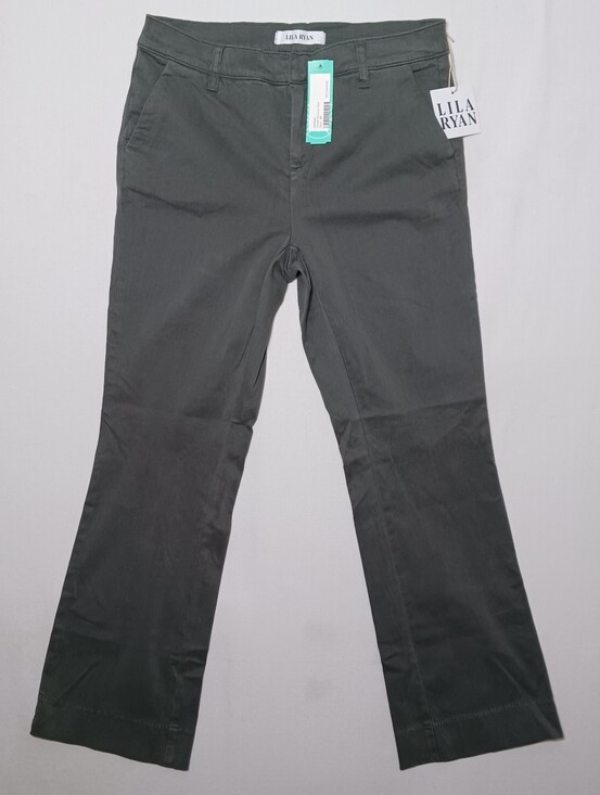LILA RYAN Pants - Lila Ryan The Jenalyn Bootcut Trousers 8P Brushed Sateen Olive 30X29 NWT